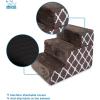 imageBest Pet Supplies Foldable Pet Stairs Cover for Foam Dog Ramps Replacement Slip with NonSlip Step Surface Plush and Soft Fabric Provides Paw Traction and Stability  Gray Linen 2StepBrown Lattice Print