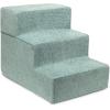 imageBest Pet Supplies Foldable Pet Stairs Cover for Foam Dog Ramps Replacement Slip with NonSlip Step Surface Plush and Soft Fabric Provides Paw Traction and Stability  Gray Linen 2StepPale Teal