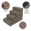 imageBest Pet Supplies Foldable Pet Stairs Cover for Foam Dog Ramps Replacement Slip with NonSlip Step Surface Plush and Soft Fabric Provides Paw Traction and Stability  Gray Linen 2StepBrown Linen