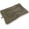 imageBest Pet Supplies Machine Washable Dog Crate Mat  DoubleSided Kennel Pad  Gray Linen M 30 x 19Olive Green