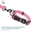 imageBest Pet Supplies Reflective Dog Collar with Adjustable Length HeavyDuty Buckle and Strong Leash DRing Training Walking Jogging Accessory for Small Medium and Large Breeds  Purple MCollar Pink