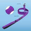 imageBest Pet Supplies Reflective Dog Collar with Adjustable Length HeavyDuty Buckle and Strong Leash DRing Training Walking Jogging Accessory for Small Medium and Large Breeds  Purple MLeash Purple