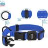 imageBest Pet Supplies Reflective Dog Collar with Adjustable Length HeavyDuty Buckle and Strong Leash DRing Training Walking Jogging Accessory for Small Medium and Large Breeds  Purple MCollar Royal Blue