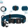 imageBest Pet Supplies Reflective Dog Collar with Adjustable Length HeavyDuty Buckle and Strong Leash DRing Training Walking Jogging Accessory for Small Medium and Large Breeds  Purple MCollar Blue