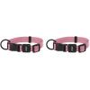 imageBest Pet Supplies Reflective Dog Collar with Adjustable Length HeavyDuty Buckle and Strong Leash DRing Training Walking Jogging Accessory for Small Medium and Large Breeds  Purple MCollar Pink