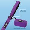 imageBest Pet Supplies Reflective Dog Collar with Adjustable Length HeavyDuty Buckle and Strong Leash DRing Training Walking Jogging Accessory for Small Medium and Large Breeds  Purple MLeash Purple