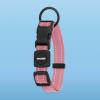 imageBest Pet Supplies Reflective Dog Collar with Adjustable Length HeavyDuty Buckle and Strong Leash DRing Training Walking Jogging Accessory for Small Medium and Large Breeds  Purple MLeash Collar Set Pink