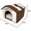 imagePet TentSoft Bed for Dog and Cat by Best Pet Supplies  Beige Corduroy 19quot x 19quot x H19quotBeige w Brown Stripes