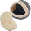 imagePet TentSoft Bed for Dog and Cat by Best Pet Supplies  Beige Corduroy 19quot x 19quot x H19quotCat Cave Gray