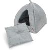 imagePet TentSoft Bed for Dog and Cat by Best Pet Supplies  Beige Corduroy 19quot x 19quot x H19quotGray Linen