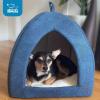 imagePet TentSoft Bed for Dog and Cat by Best Pet Supplies  Beige Corduroy 19quot x 19quot x H19quotNavy