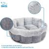 imagePet TentSoft Bed for Dog and Cat by Best Pet Supplies  Beige Corduroy 19quot x 19quot x H19quotRound Bed Light Gray