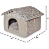 imagePet TentSoft Bed for Dog and Cat by Best Pet Supplies  Beige Corduroy 19quot x 19quot x H19quotSilver w Bones