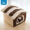 imagePet TentSoft Bed for Dog and Cat by Best Pet Supplies  Beige Corduroy 19quot x 19quot x H19quotSilver w Bones
