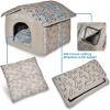 imagePet TentSoft Bed for Dog and Cat by Best Pet Supplies  Beige Corduroy 19quot x 19quot x H19quotSilver w Bones