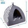 imagePet TentSoft Bed for Dog and Cat by Best Pet Supplies  Gray Lattice 19quot x 19quot x H19quot