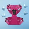 imageVoyager Dog Harness Dual Leash Attachment NoPull Control Adjustable Soft but Strong Pet Harness for Medium and Large Dogs with 3M Reflective Technology  Harness Leash Set Royal Blue Lattice MHarness Leash Set Fuchsia Nylon