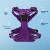 imageVoyager Dog Harness Dual Leash Attachment NoPull Control Adjustable Soft but Strong Pet Harness for Medium and Large Dogs with 3M Reflective Technology  Harness Leash Set Royal Blue Lattice MHarness Leash Set Purple Nylon