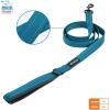 imageVoyager Reflective Dog Leash with Neoprene Handle 5 FT and Reusable Mesh Dispenser Poop Bag Holder Set for Travel Walking Park and Outdoor Use Soft and Durable with ClipOn  TurquoiseTurquoise