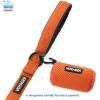 imageVoyager Reflective Dog Leash with Neoprene Handle 5 FT and Reusable Mesh Dispenser Poop Bag Holder Set for Travel Walking Park and Outdoor Use Soft and Durable with ClipOn  TurquoiseOrange