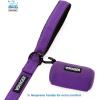 imageVoyager Reflective Dog Leash with Neoprene Handle 5 FT and Reusable Mesh Dispenser Poop Bag Holder Set for Travel Walking Park and Outdoor Use Soft and Durable with ClipOn  TurquoisePurple Dispenser