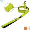 imageVoyager Reflective Dog Leash with Neoprene Handle 5 FT and Reusable Plastic Dispenser Poop Bag Holder Set for Walking and Outdoor Use Soft and Durable with ClipOn  Orange Orange DispenserLeash Dispenser Set Lime Green