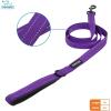 imageVoyager Reflective Dog Leash with Neoprene Handle 5 FT and Reusable Plastic Dispenser Poop Bag Holder Set for Walking and Outdoor Use Soft and Durable with ClipOn  Orange Orange DispenserLeash Dispenser Set Purple