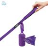 imageVoyager Reflective Dog Leash with Neoprene Handle 5 FT and Reusable Plastic Dispenser Poop Bag Holder Set for Walking and Outdoor Use Soft and Durable with ClipOn  Orange Orange DispenserLeash Dispenser Set Purple