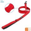 imageVoyager Reflective Dog Leash with Neoprene Handle 5 FT and Reusable Plastic Dispenser Poop Bag Holder Set for Walking and Outdoor Use Soft and Durable with ClipOn  Orange Orange DispenserLeash Dispenser Set Red