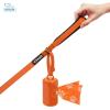 imageVoyager Reflective Dog Leash with Neoprene Handle 5 FT and Reusable Plastic Dispenser Poop Bag Holder Set for Walking and Outdoor Use Soft and Durable with ClipOn  Orange Orange DispenserLeash Dispenser Set Orange