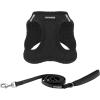 imageVoyager Stepin Plush Dog Harness  Soft Plush Step in Vest Harness and Reflective Dog 5 ft Leash Combo with Neoprene Handle for Small and Medium Dogs by Best Pet Supplies Set Red Corduroy XSHarness Leash Set Black Plush