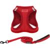 imageVoyager Stepin Plush Dog Harness  Soft Plush Step in Vest Harness and Reflective Dog 5 ft Leash Combo with Neoprene Handle for Small and Medium Dogs by Best Pet Supplies Set Red Corduroy XSHarness Leash Set Red Corduroy
