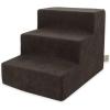 imageBest Pet Supplies Dog Stairs ampamp Steps  Foam Steps for Small Dogs ampamp Cats NonSlip Indoor Balanced Pet Step Support Dog Ramp No Assembly Brown Lattice Print Foldable 3Step 165inch HeightDark Brown