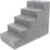 imageBest Pet Supplies Dog Stairs for Small Dogs ampamp Cats Foam Pet Steps Portable Ramp for Couch Sofa and High Bed NonSlip Balanced Indoor Step Support Paw Safe No Assembly  Ash Gray Linen 5Step