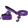 imageVoyager Reflective Dog Leash with Neoprene Handle 5 FT and Reusable Mesh Dispenser Poop Bag Holder Set for Travel Walking Park and Outdoor Use Soft and Durable with ClipOn  TurquoisePurple Dispenser