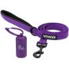 imageVoyager Reflective Dog Leash with Neoprene Handle 5 FT and Reusable Plastic Dispenser Poop Bag Holder Set for Walking and Outdoor Use Soft and Durable with ClipOn  Orange Orange DispenserLeash Dispenser Set Purple