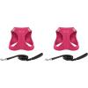 imageVoyager Stepin Plush Dog Harness  Soft Plush Step in Vest Harness and Reflective Dog 5 ft Leash Combo with Neoprene Handle for Small and Medium Dogs by Best Pet Supplies Set Red Corduroy XSHarness Leash Set Fuchsia Corduroy