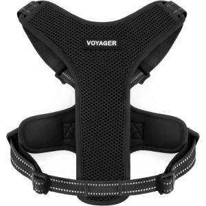 imageAir Frontier Mesh Dog Harness with and Reflective Dog Leash Set Reflective Stitching and Lightweight Breathable NoPull Design Adjustable Neck and Chest Straps for Small to Large Breeds  RDW MHarness Black Mesh