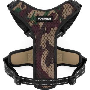 imageAir Frontier Mesh Dog Harness with and Reflective Dog Leash Set Reflective Stitching and Lightweight Breathable NoPull Design Adjustable Neck and Chest Straps for Small to Large Breeds  RDW MHarness Camo Mesh