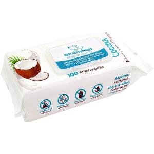 imageBest Pet Supplies CoconutScented Moisturizing Pet Wipes for Dogs ampamp Cats  Extra Soft ampamp Strong Grooming Wipes with Gentle PlantDerived Formula Model Number WWCO100 Count Pack of 1