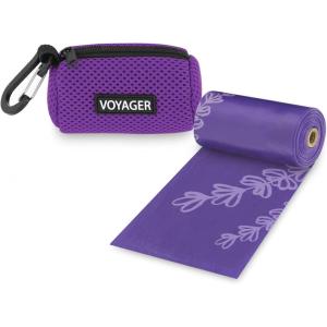 imageBest Pet Supplies Dog Poop Bag Holder Leash Attachment with 15 Bags Red Reusable Mesh Dispenser Pouch for Travel Walking Park and Outdoor Use Soft and Durable with ClipOnPurple Mesh