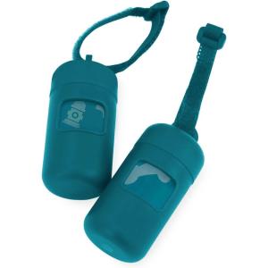 imageBest Pet Supplies Dog Poop Bag Holder Leash Attachment with 15 Bags Red Reusable Mesh Dispenser Pouch for Travel Walking Park and Outdoor Use Soft and Durable with ClipOnTurquoise Plastic