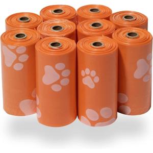imageBest Pet Supplies Dog Poop Bags 150 Bags for Waste Refuse Cleanup Doggy Roll Replacements for Outdoor Puppy Walking and Travel Leak Proof and Tear Resistant Thick Plastic  OrangeOrange