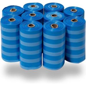 imageBest Pet Supplies Dog Poop Bags 150 Bags for Waste Refuse Cleanup Doggy Roll Replacements for Outdoor Puppy Walking and Travel Leak Proof and Tear Resistant Thick Plastic  OrangeBlue Strips