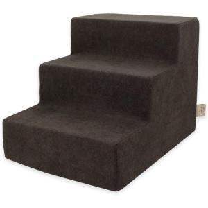 imageBest Pet Supplies Dog Stairs ampamp Steps  Foam Steps for Small Dogs ampamp Cats NonSlip Indoor Balanced Pet Step Support Dog Ramp No Assembly Brown Lattice Print Foldable 3Step 165inch HeightDark Brown