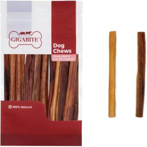imageBest Pet Supplies GigaBite 12 Inch Halfcut All Natural Free Range Bully Sticks Dog Treat by  Pack of 10HalfCut Medium 6