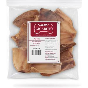 imageBest Pet Supplies GigaBite HalfCut Pig Ear Dog Chews Pack of 60Whole Ears