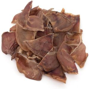 imageBest Pet Supplies GigaBite Roasted Pig Ears for Dogs  Natural Dog Chews Roasted Pigs Ears Safe for Puppies and Aggressive Chewers Cleans Teeth and Gums  Pack of 80HalfCut
