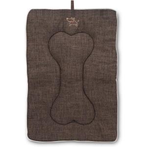 imageBest Pet Supplies Machine Washable Dog Crate Mat  DoubleSided Kennel Pad  Gray Linen M 30 x 19Brown Linen
