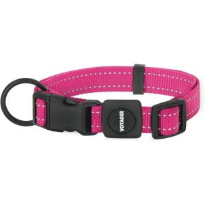 imageBest Pet Supplies Reflective Dog Collar with Adjustable Length HeavyDuty Buckle and Strong Leash DRing Training Walking Jogging Accessory for Small Medium and Large Breeds  Purple MCollar Fuchsia
